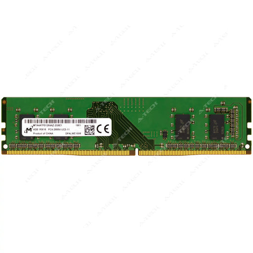 MTA4ATF51264AZ-2G6E1 - Micron RAM 4GB 1Rx16 PC4-21300 DIMM DDR4 2666MHz Non-ECC Unbuffered Desktop Memory Module
