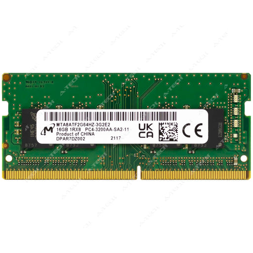 MTA8ATF2G64HZ-3G2E2 - Micron RAM 16GB 1Rx8 PC4-25600 SODIMM DDR4 3200MHz Non-ECC Unbuffered Laptop Memory Module