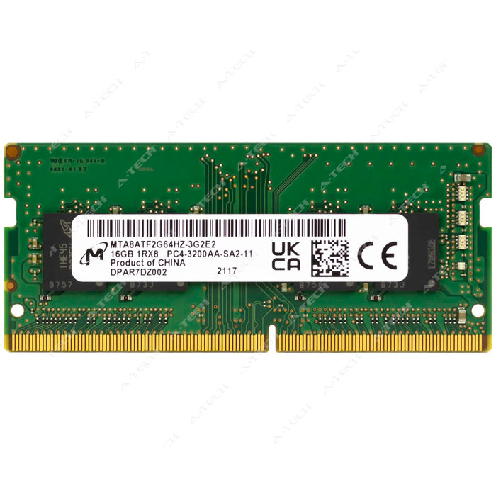 MTA8ATF2G64HZ-3G2E2 - Micron RAM 16GB 1Rx8 PC4-25600 SODIMM DDR4 3200MHz Non-ECC Unbuffered Laptop Memory Module