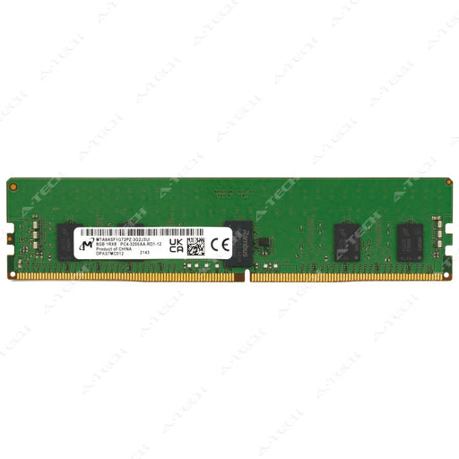 MTA9ASF1G72PZ-3G2J3 - Micron RAM 8GB 1Rx8 PC4-25600 RDIMM DDR4 3200MHz ECC Registered Server Memory Module