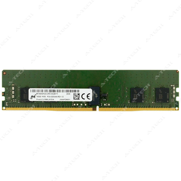 MTA9ASF2G72PZ-3G2B1 - Micron RAM 16GB 1Rx8 PC4-25600 RDIMM DDR4 3200MHz ECC Registered Server Memory Module