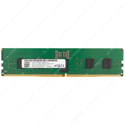 MTC10F1084S1RC48BA1 - Micron RAM 16GB 1Rx8 PC5-38400 RDIMM DDR5 4800MHz ECC Registered Server Memory Module
