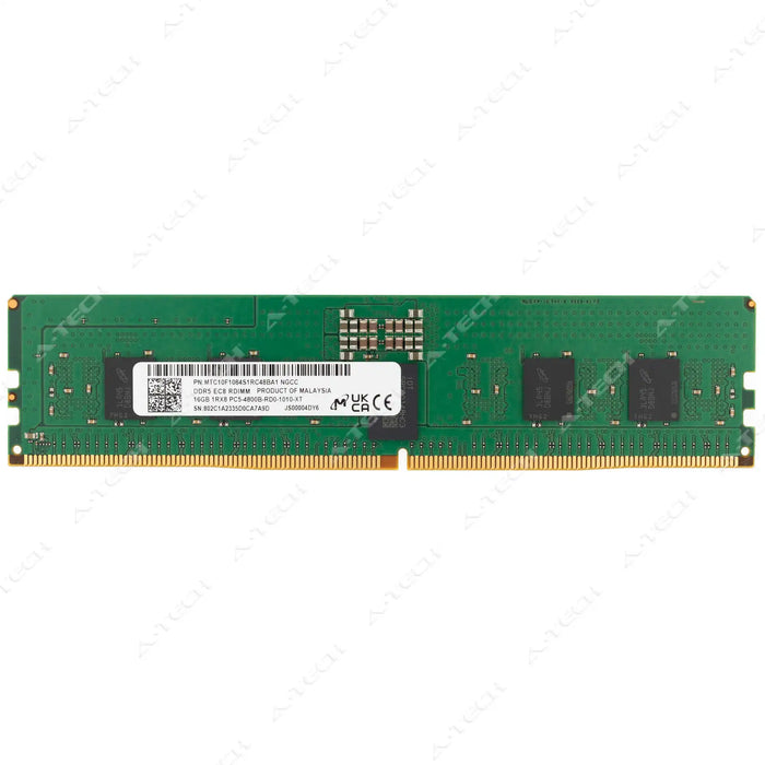 MTC10F1084S1RC48BA1 - Micron RAM 16GB 1Rx8 PC5-38400 RDIMM DDR5 4800MHz ECC Registered Server Memory Module
