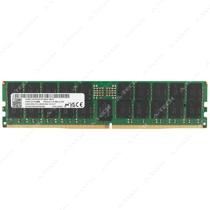 MTC40F2046S1RC48BA1 - Micron RAM 64GB 2Rx4 PC5-38400 RDIMM DDR5 4800MHz ECC Registered Server Memory Module