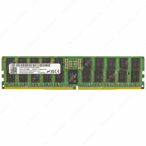 MTC40F2046S1RC56BD1 - Micron RAM 64GB 2Rx4 PC5-44800 RDIMM DDR5 5600MHz ECC Registered Server Memory Module