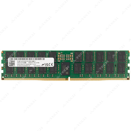 MTC40F2046S1RC56BD2 - Micron RAM 64GB 2Rx4 PC5-44800 RDIMM DDR5 5600MHz ECC Registered Server Memory Module