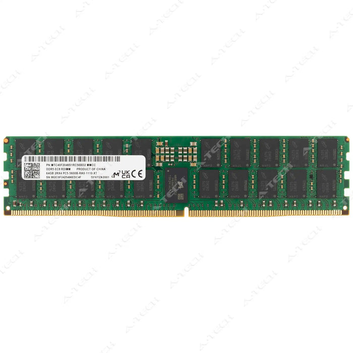 MTC40F2046S1RC56BD2 - Micron RAM 64GB 2Rx4 PC5-44800 RDIMM DDR5 5600MHz ECC Registered Server Memory Module