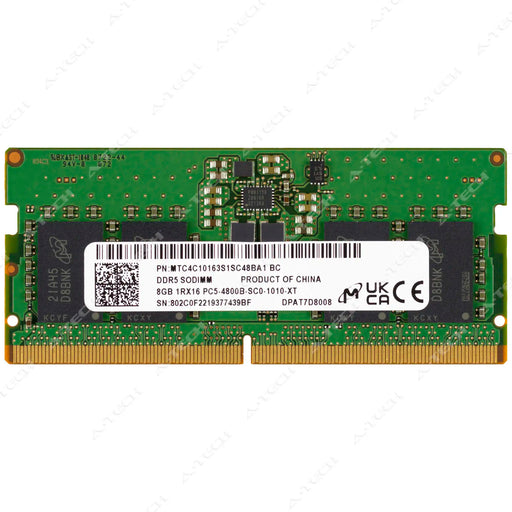 MTC4C10163S1SC48BA1 - Micron RAM 8GB 1Rx16 PC5-38400 SODIMM DDR5 4800MHz Non-ECC Unbuffered Laptop Memory Module