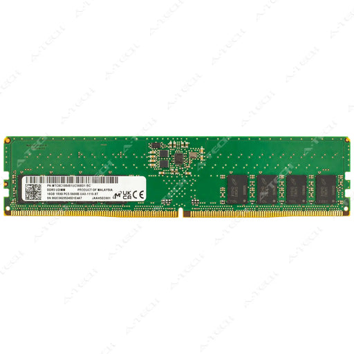 MTC8C1084S1UC56BD1 - Micron RAM 16GB 1Rx8 PC5-44800 DIMM DDR5 5600MHz Non-ECC Unbuffered Desktop Memory Module