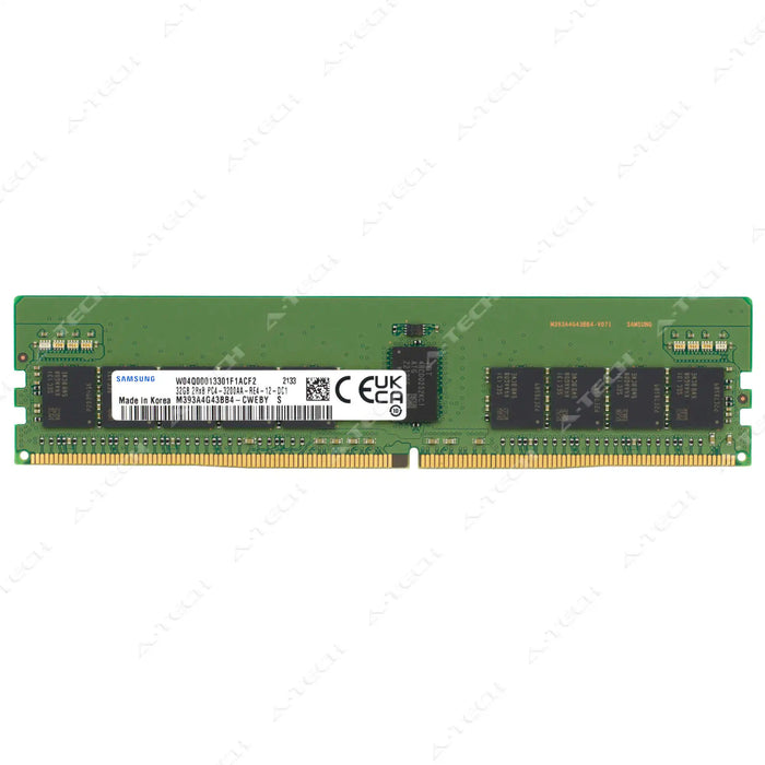M393A4G43BB4-CWE - Samsung RAM 32GB 2Rx8 PC4-25600 RDIMM DDR4 3200MHz ECC Registered Server Memory Module