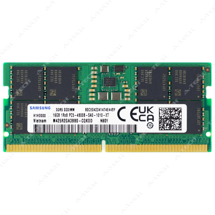 M425R2GA3BB0-CQK - Samsung RAM 16GB 1Rx8 PC5-38400 SODIMM DDR5 4800MHz Non-ECC Unbuffered Laptop Memory Module