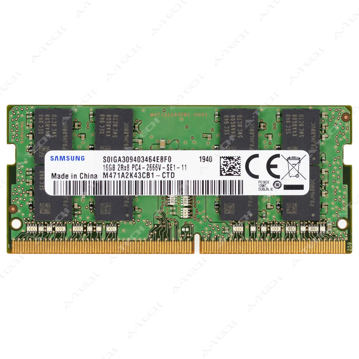 M471A2K43CB1-CTD - Samsung RAM 16GB 2Rx8 PC4-21300 SODIMM DDR4 2666MHz Non-ECC Unbuffered Laptop Memory Module
