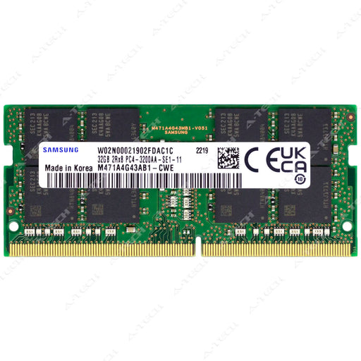 M471A4G43AB1-CWE - Samsung RAM 32GB 2Rx8 PC4-25600 SODIMM DDR4 3200MHz Non-ECC Unbuffered Laptop Memory Module