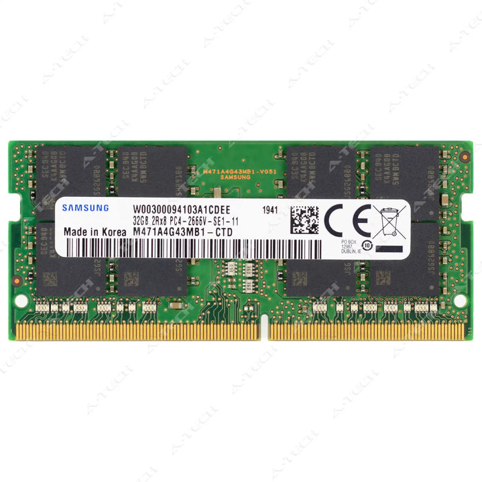 M471A4G43MB1-CTD - Samsung RAM 32GB 2Rx8 PC4-21300 SODIMM DDR4 2666MHz Non-ECC Unbuffered Laptop Memory Module