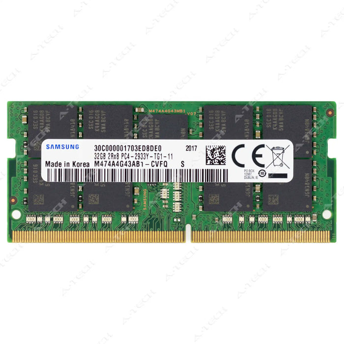 M474A4G43AB1-CVF - Samsung RAM 32GB 2Rx8 PC4-23400 ECC SODIMM DDR4 2933MHz ECC Unbuffered Memory Module