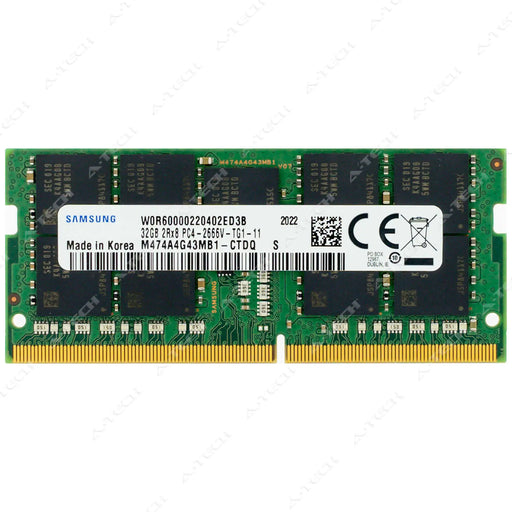 M474A4G43MB1-CTD - Samsung RAM 32GB 2Rx8 PC4-21300 ECC SODIMM DDR4 2666MHz ECC Unbuffered Memory Module