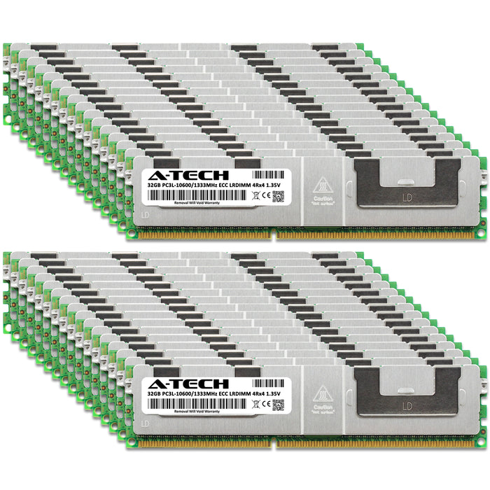 1TB Kit (32 x 32GB) 4Rx4 DDR3-1333 PC3-10600L LRDIMM ECC Load Reduced 1.35V 240-Pin Server Memory RAM