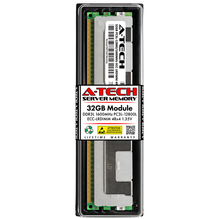 32GB 4Rx4 DDR3-1600 PC3-12800L LRDIMM ECC Load Reduced 1.35V 240-Pin Server Memory RAM