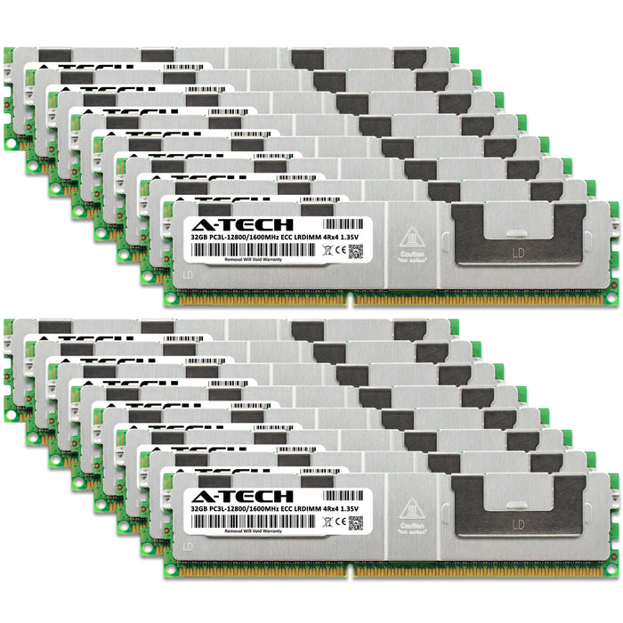 512GB Kit (16 x 32GB) 4Rx4 DDR3-1600 PC3-12800L LRDIMM ECC Load Reduced 1.35V 240-Pin Server Memory RAM