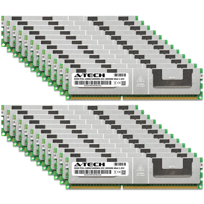 768GB Kit (24 x 32GB) 4Rx4 DDR3-1600 PC3-12800L LRDIMM ECC Load Reduced 1.35V 240-Pin Server Memory RAM