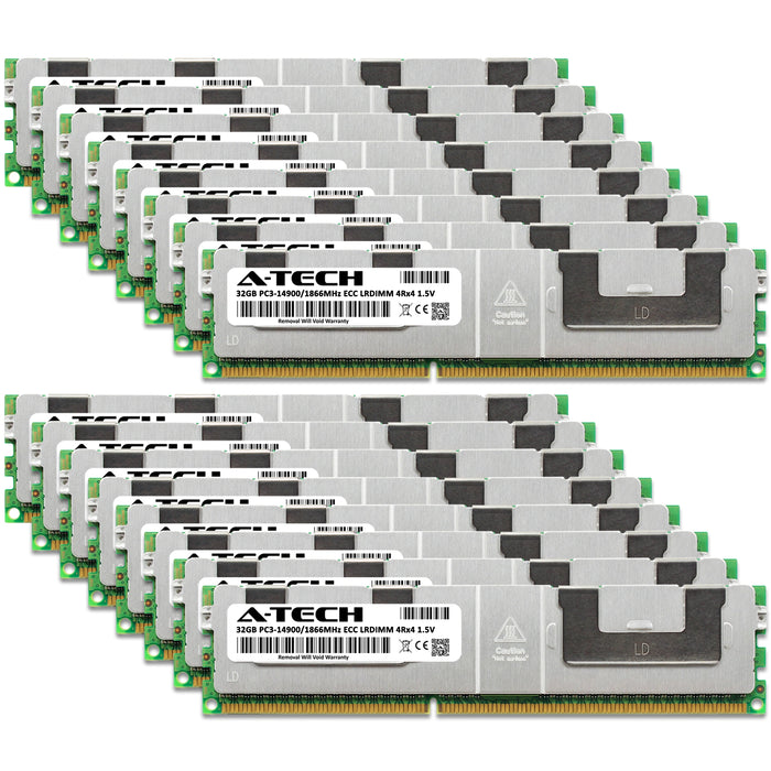 512GB Kit (16 x 32GB) 4Rx4 DDR3-1866 PC3-14900L LRDIMM ECC Load Reduced 1.5V 240-Pin Server Memory RAM