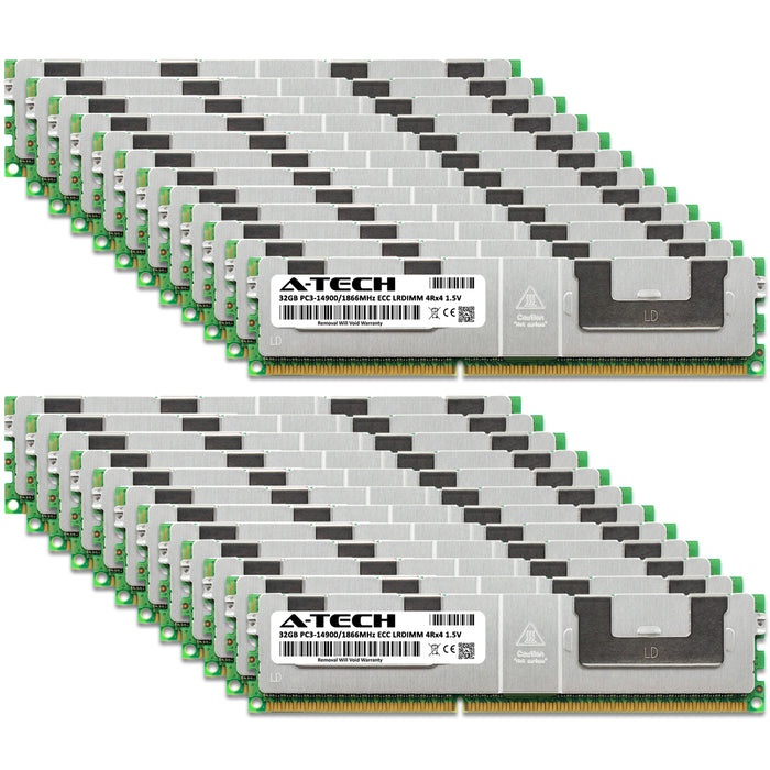 768GB Kit (24 x 32GB) 4Rx4 DDR3-1866 PC3-14900L LRDIMM ECC Load Reduced 1.5V 240-Pin Server Memory RAM