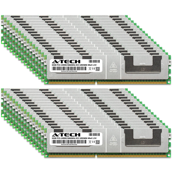 1TB Kit (32 x 32GB) 4Rx4 DDR3-1866 PC3-14900L LRDIMM ECC Load Reduced 1.5V 240-Pin Server Memory RAM