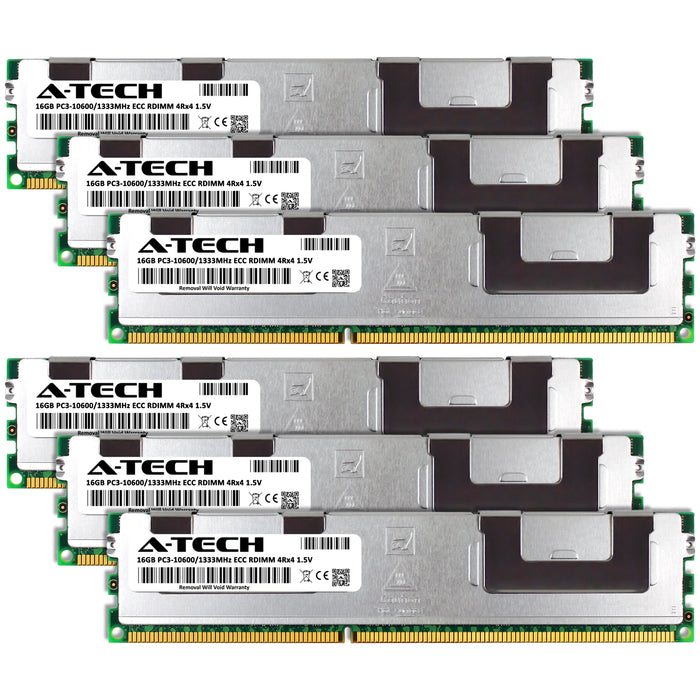 96GB Kit (6 x 16GB) 4Rx4 DDR3-1333 PC3-10600R RDIMM ECC Registered 1.5V 240-Pin Server Memory RAM
