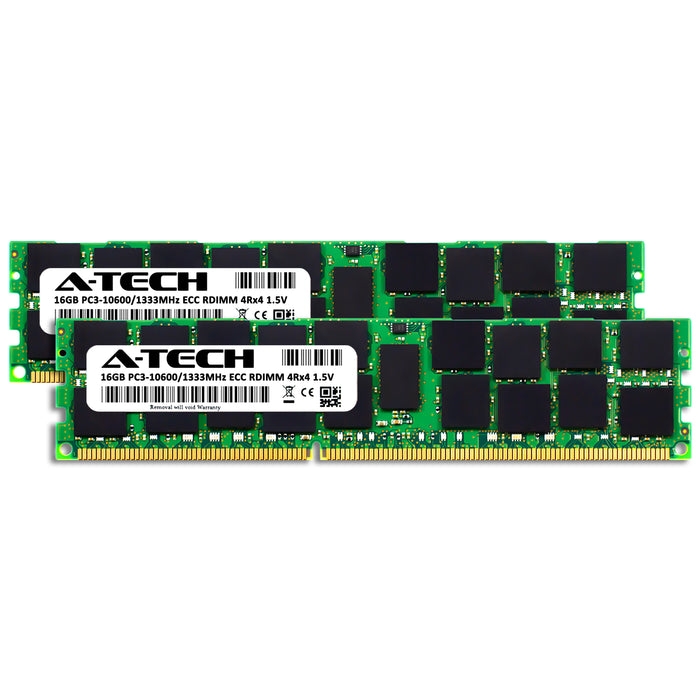32GB Kit (2 x 16GB) 4Rx4 DDR3-1333 PC3-10600R RDIMM ECC Registered 1.5V 240-Pin Server Memory RAM