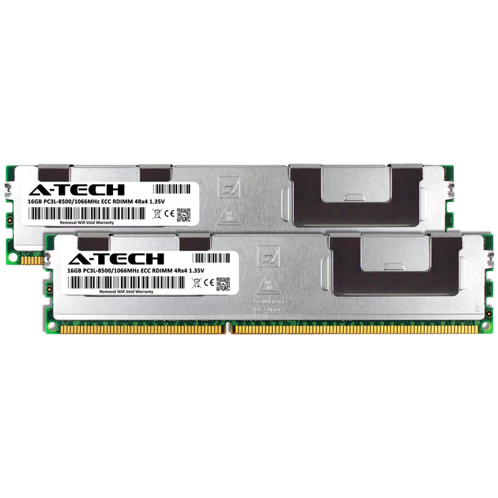 A-Tech 32GB (2x 16GB) 4Rx4 PC3-8500 DDR3 1066 MHz ECC RDIMM Registered DIMM Quad Rank Server RAM Memory Upgrade Kit
