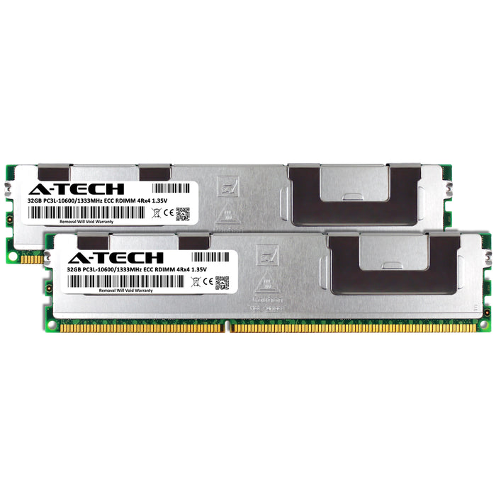 Dell PowerEdge T620 Memory RAM | 64GB Kit (2x32GB) 4Rx4 DDR3 1333MHz (PC3-10600) RDIMM 1.35V