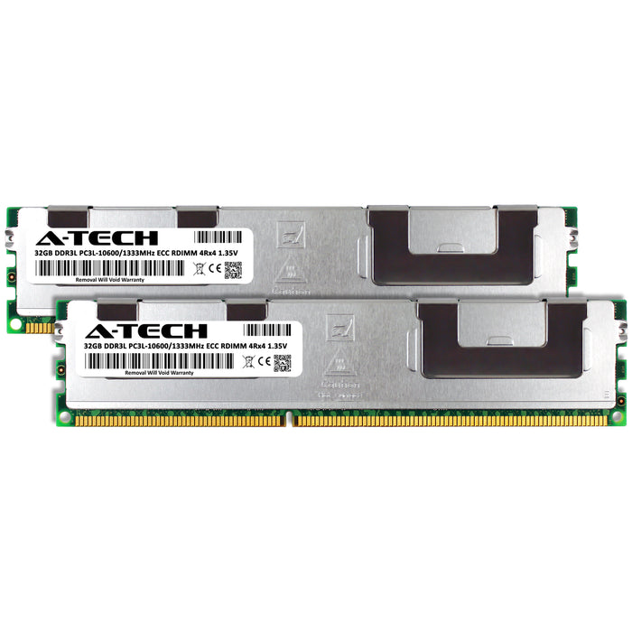 64GB Kit (2 x 32GB) 4Rx4 DDR3-1333 PC3-10600R RDIMM ECC Registered 1.35V 240-Pin Server Memory RAM