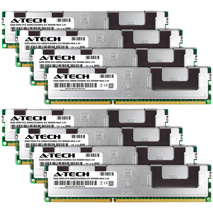 256GB Kit (8 x 32GB) 4Rx4 DDR3-1333 PC3-10600R RDIMM ECC Registered 1.5V 240-Pin Server Memory RAM