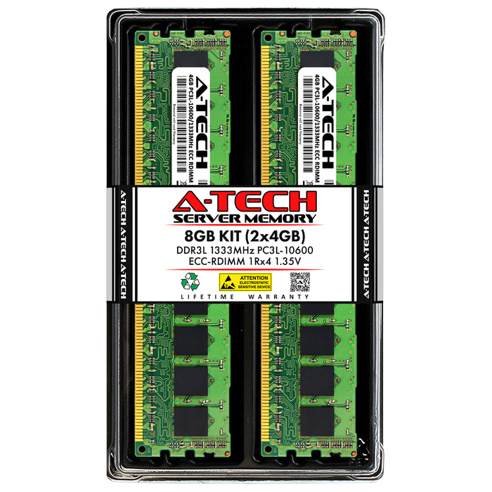 8GB Kit (2 x 4GB) 1Rx4 DDR3-1333 PC3-10600R RDIMM ECC Registered 1.35V 240-Pin Server Memory RAM