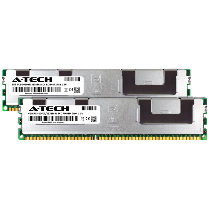 A-Tech 8GB (2x 4GB) 2Rx4 PC3-10600 DDR3 1333 MHz ECC RDIMM Registered DIMM Dual Rank Server RAM Memory Upgrade Kit