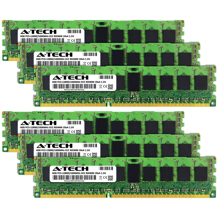 24GB Kit (6 x 4GB) 1Rx4 DDR3-1600 PC3-12800R RDIMM ECC Registered 1.5V 240-Pin Server Memory RAM