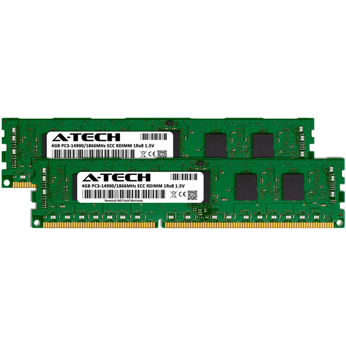 A-Tech 8GB (2x 4GB) 1Rx8 PC3-14900 DDR3 1866 MHz ECC RDIMM Registered DIMM Single Rank Server RAM Memory Upgrade Kit