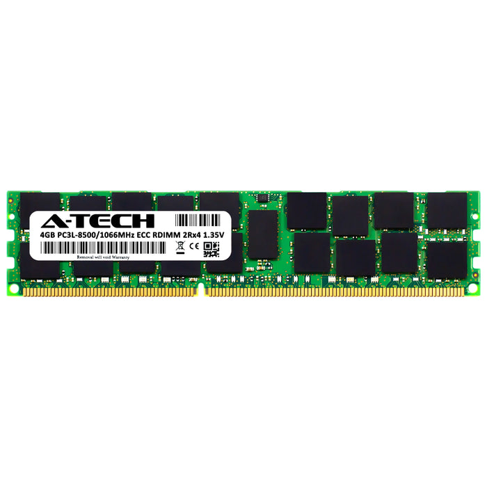 A-Tech 4GB (1x 4GB) 2Rx4 PC3-8500 DDR3 1066 MHz ECC RDIMM Registered DIMM Dual Rank Server RAM Memory Upgrade Module