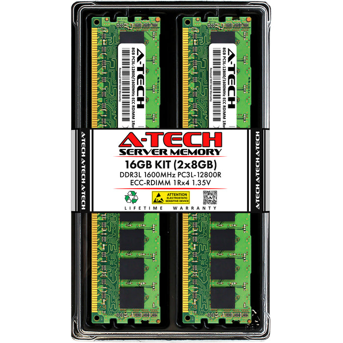 16GB Kit (2 x 8GB) 1Rx4 DDR3-1600 PC3-12800R RDIMM ECC Registered 1.35V 240-Pin Server Memory RAM