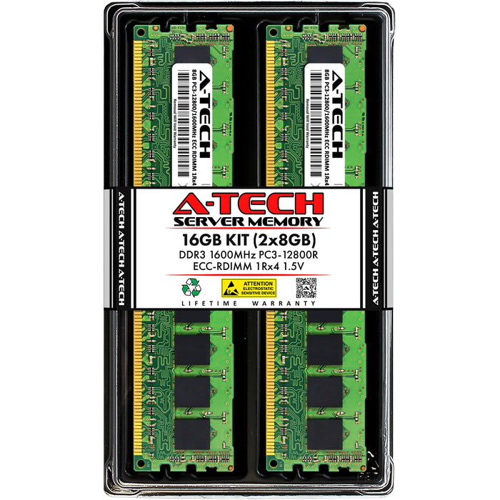 Dell PowerEdge M520 Memory RAM | 16GB Kit (2x8GB) 1Rx4 DDR3 1600MHz (PC3-12800) RDIMM 1.5V