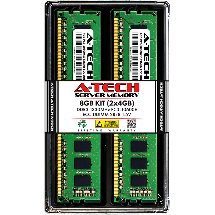 Dell PowerEdge R210 II Memory RAM | 8GB Kit (2x4GB) 2Rx8 DDR3 1333MHz (PC3-10600) ECC UDIMM 1.5V