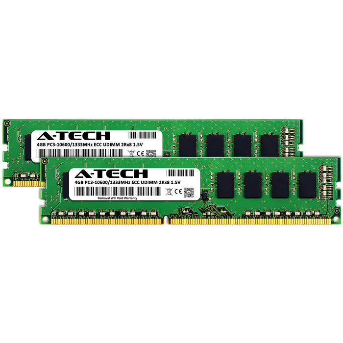 8GB Kit (2 x 4GB) 2Rx8 DDR3-1333 PC3-10600E UDIMM ECC Unbuffered 1.5V 240-Pin Server Memory RAM