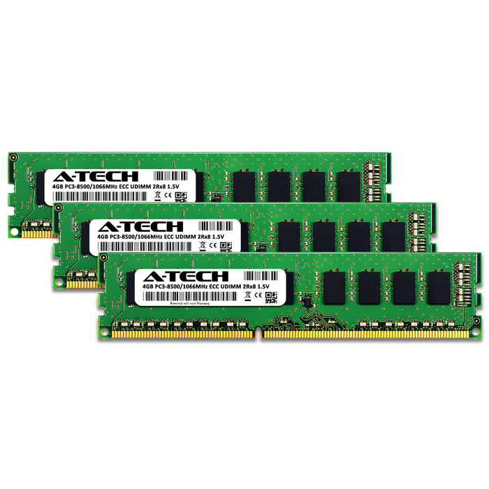 Apple Mac Pro (Early 2009, 4-Core) Memory RAM | 12GB Kit (3x4GB) 2Rx8 DDR3 1066MHz (PC3-8500) ECC UDIMM 1.5V