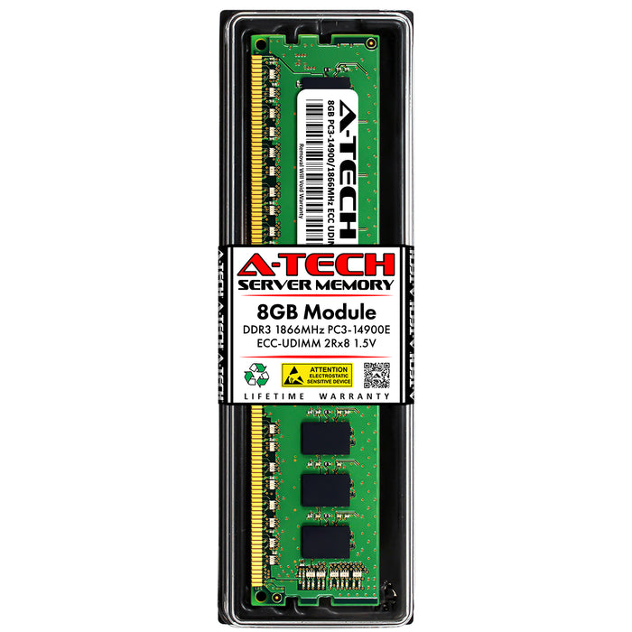 8GB 2Rx8 DDR3-1866 PC3-14900E UDIMM ECC Unbuffered 1.5V 240-Pin Server Memory RAM