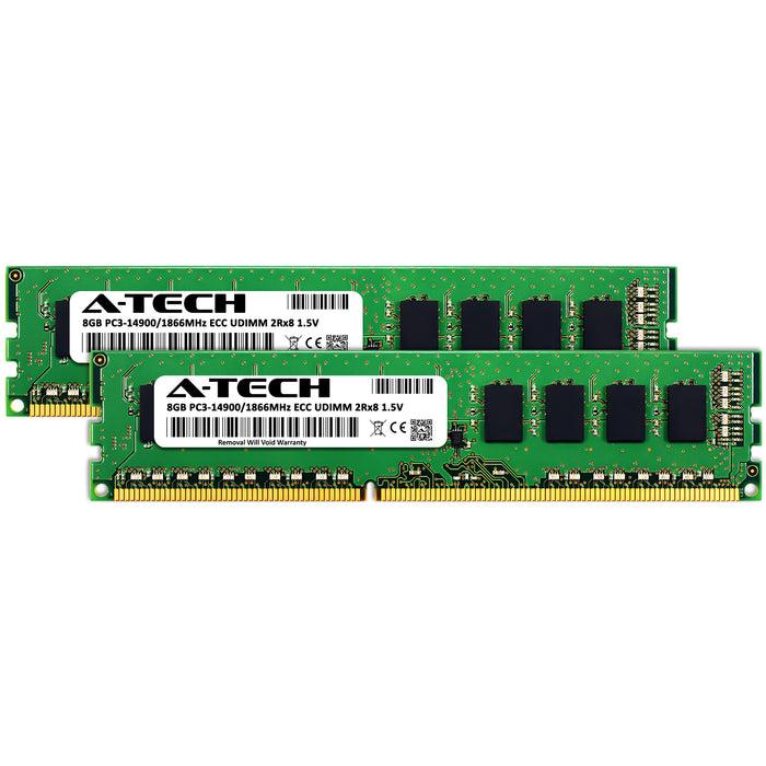 16GB Kit (2 x 8GB) 2Rx8 DDR3-1866 PC3-14900E UDIMM ECC Unbuffered 1.5V 240-Pin Server Memory RAM