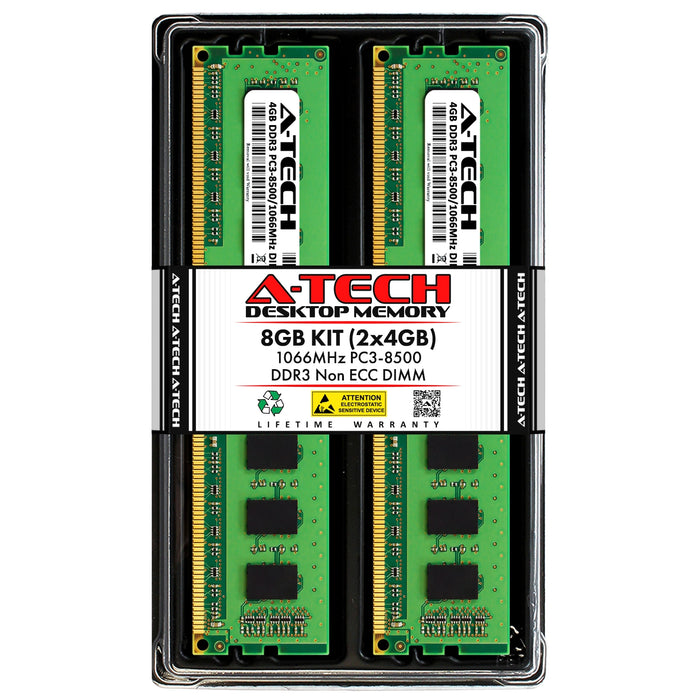 A-Tech 8GB Kit (2x4GB) DDR3 1066MHz (PC3-8500) DIMM Desktop PC Memory RAM