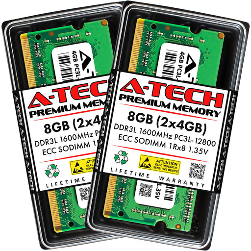 A-Tech 8GB (2x 4GB) 1Rx8 PC3-12800 DDR3 1600 MHz ECC SODIMM Single Rank Microserver RAM Memory Upgrade Kit