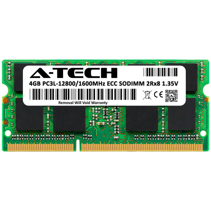 A-Tech 4GB (1x 4GB) 2Rx8 PC3-12800 DDR3 1600 MHz ECC SODIMM Dual Rank Microserver RAM Memory Upgrade Module