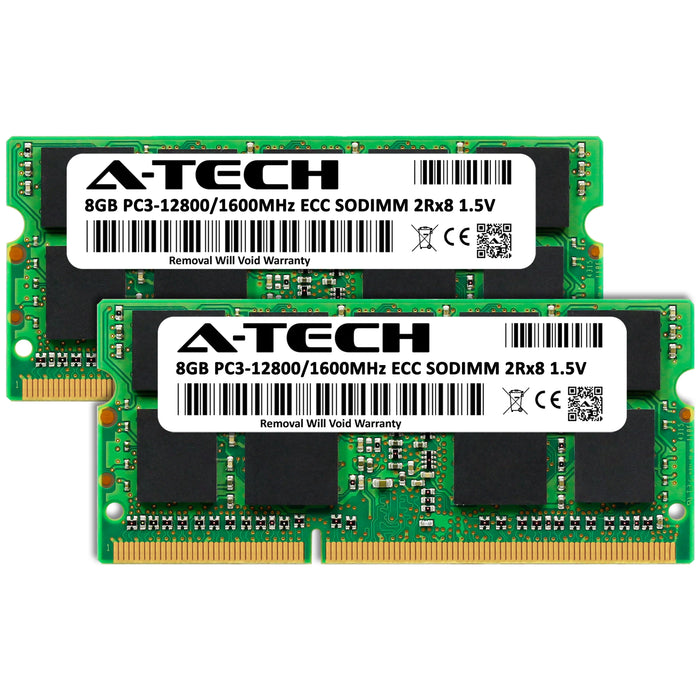 A-Tech 16GB (2x 8GB) 2Rx8 PC3-12800 DDR3 1600 MHz ECC SODIMM Dual Rank Microserver RAM Memory Upgrade Kit