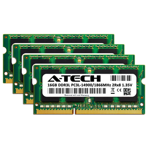 A-Tech 64GB Kit (4x16GB) DDR3 1866MHz (PC3L-14900) SODIMM Laptop Memory RAM